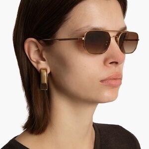 KHAITE x Oliver Peoples 1989C Gold and Dark Brown sunglasses
